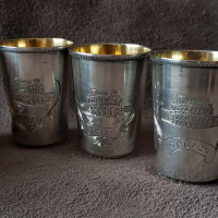 6 Руски чашки сребърни с ПОЗЛАТА Арменски Ереван чаша, снимка 4 - Сервизи - 36483814