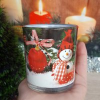 1808 Коледна ароматизирана свещ в чаша Happy Christmas, снимка 6 - Декорация за дома - 30707097