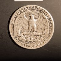 ¼ долар САЩ 1954 Сребро 900 ,  1/4 долар / 25 цента 1954 , снимка 2 - Нумизматика и бонистика - 42771016