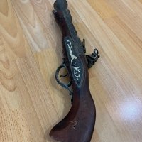 Стара реплика на кремъчен пистолет, снимка 3 - Антикварни и старинни предмети - 42218361