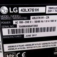 LG 43LX761H със счупена матрица , EAX66232501(1.6) , EAX66763705(1.0) , 6870C-0532C , TWCM-B001D, снимка 4 - Части и Платки - 29376102