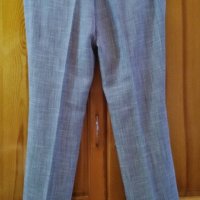 Сив елегантен панталон "Strauss";Кариран панталон,L, снимка 2 - Панталони - 40472182
