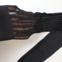 Emilio Cavallini S/M нов луксозен фигурален черен чорапогащник, снимка 3 - Бельо - 44685488