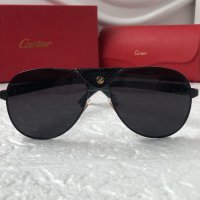 Cartier 2022 мъжки слънчеви очила с кожа , снимка 2 - Слънчеви и диоптрични очила - 37339147