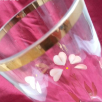 Ретро стъклена ваза  с позлата , снимка 2 - Антикварни и старинни предмети - 17710399