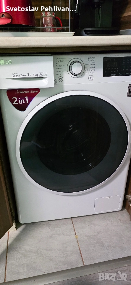 Пералня със сушилня LG 2в1 – 7/4 кг slim, снимка 1