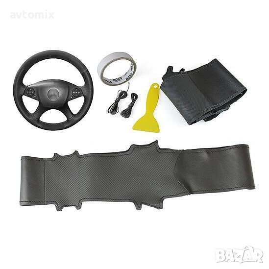 Кожен калъф за волан шиещ, Mercedes W204, снимка 1