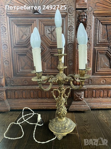 ✅лампа настолна барок , бронз, снимка 1