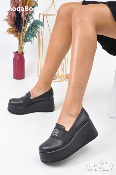 Кожени обувки на платформа , снимка 1