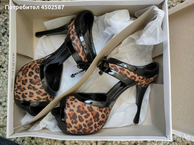 Леопардови обувки на висок ток от ASOS, снимка 1
