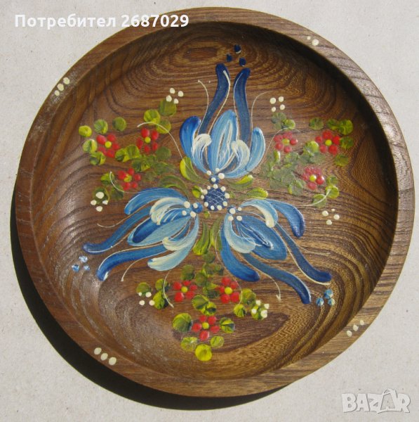 Дървени стари чинии, чиния, дърворезба, пано, купа, съд, копанка, снимка 1