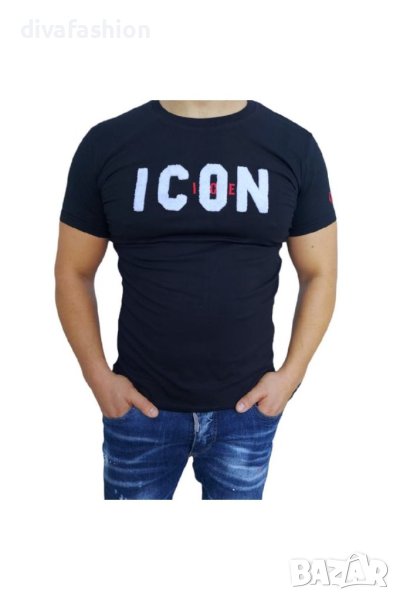 🛑Мъжка тениска ICON с бял надпис 🛑L XL XXL , снимка 1