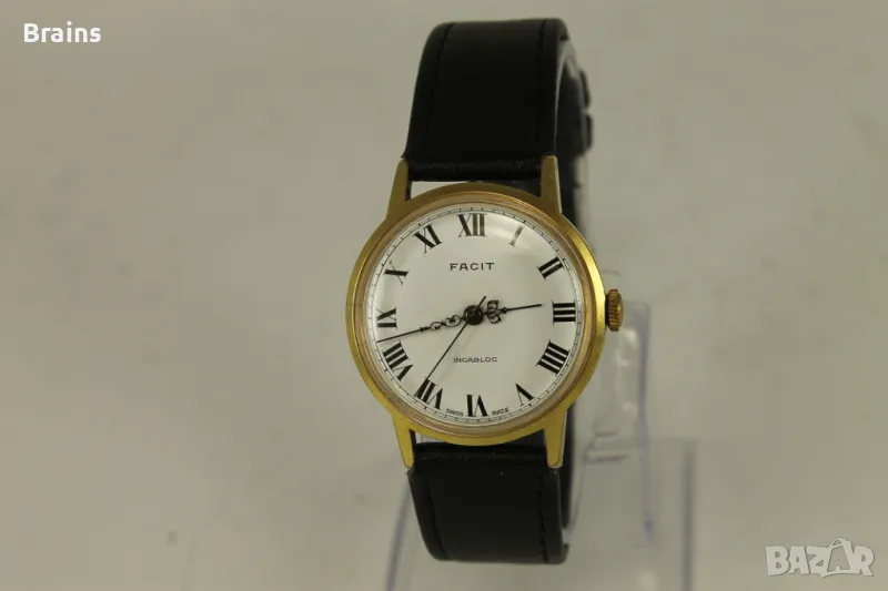 1960's FACIT Позлатен Швейцарски Ръчен Часовник, снимка 1