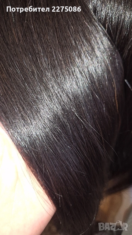 Продавам треса на 3 реда с естествена коса от 200гр. за 450лв, снимка 1