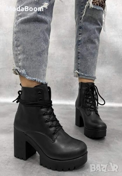 Кожени боти на ток , снимка 1