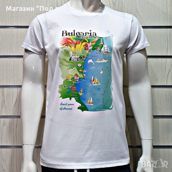 Нова мъжка тениска с трансферен печат Черно море - България, снимка 1
