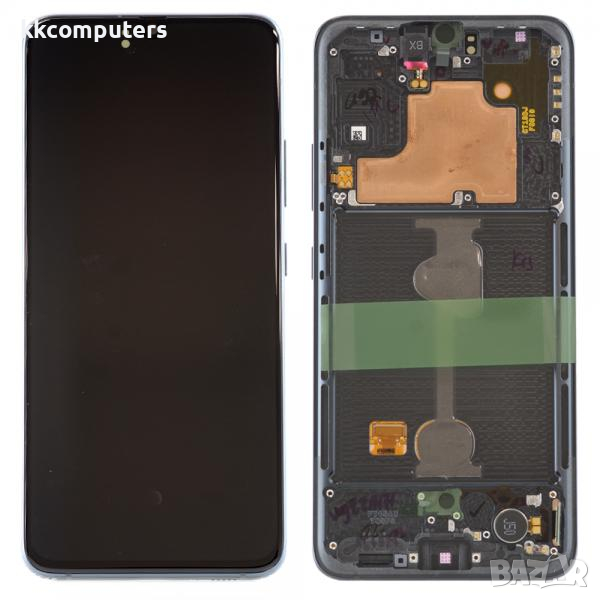 LCD Дисплей С РАМКА за Samsung A90 5G / SM-A908B / GH-21092A / Черен / Оригинал Service Pack, снимка 1
