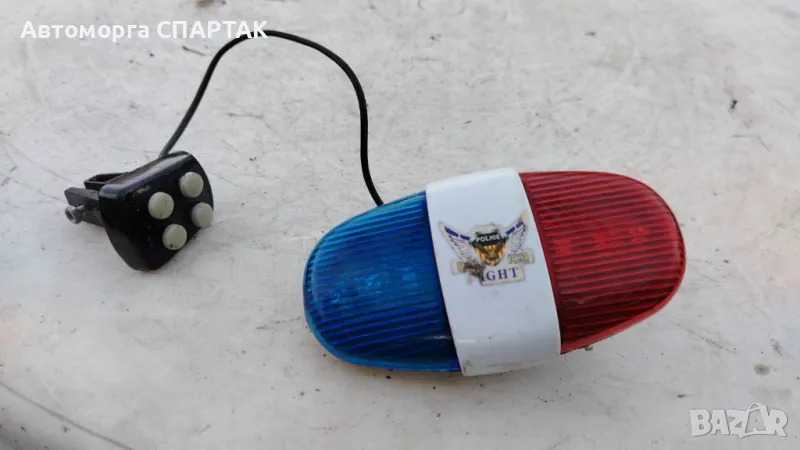 ТОП** Светеща в два цвята полицейска сирена с 2 режима за велосипед колело мотопед скутер триколка, снимка 1