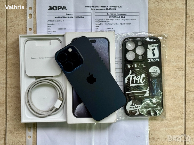 Гаранция! Apple iPhone 15 Pro 256GB Blue Titanium, снимка 1