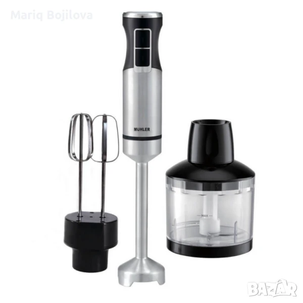 Пасатор с миксер и чопър 3в1 Muhler MB-99S, 1000W, метален, снимка 1