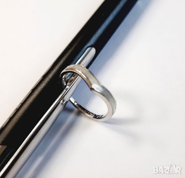 Пръстен с млечен опал, посребрен, снимка 1