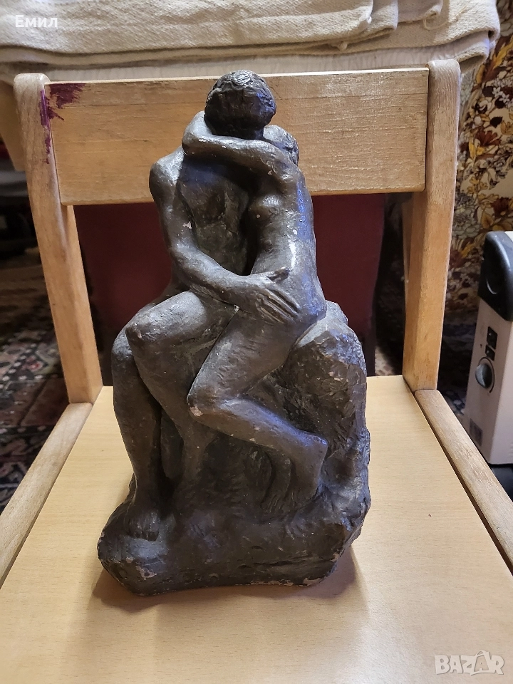 Статуетка гипс Rodin's The Kiss 1961 Austin Productions, снимка 1