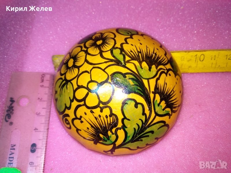 СТАРО ФЛОРАЛНО ИЗРИСУВАНО ДЪРВЕНО КАПАЧЕ За КОЛЕКЦИЯ ДЕКОРАЦИЯ 42884, снимка 1