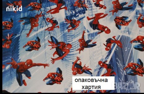 Спайдърмен spiderman опаковъчна хартия за подарък подаръци ролка, снимка 1