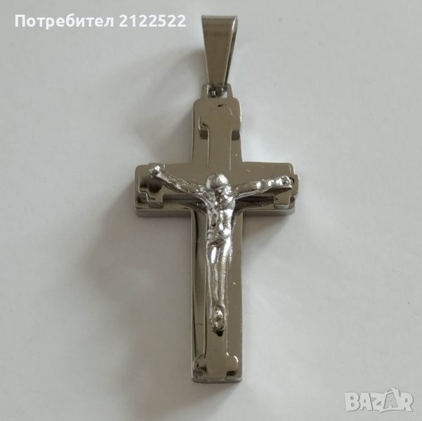 Кръст Разпятие от медицинска стомана, снимка 1