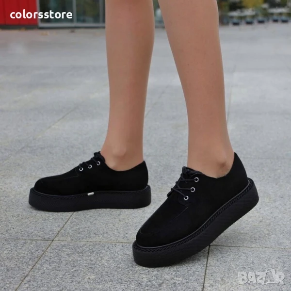 Равни обувки - черен велур - BZ8

, снимка 1