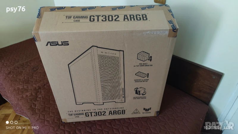 Кутия ASUS TUF GAMING GT302 TG ARGB BLACK Case, снимка 1