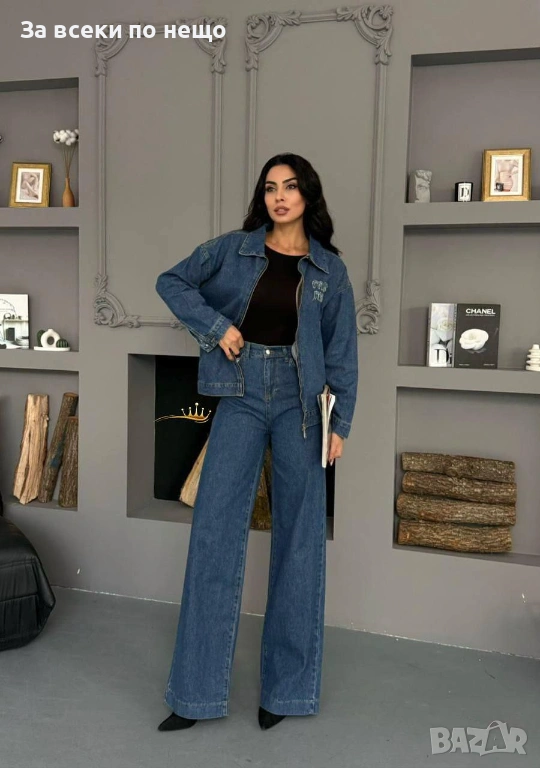 Miu Miu Дамски Син Дънков Комплект Миу Миу Код E1177, снимка 1