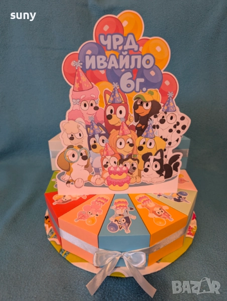 Картонена торта Блуи и Бинго, снимка 1