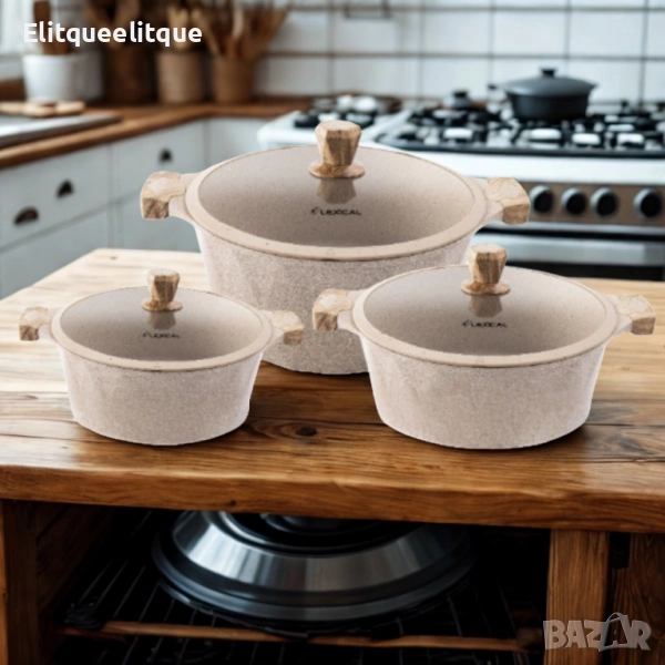 Гранитен комплект касероли Lexical  PEARL SERIES, снимка 1