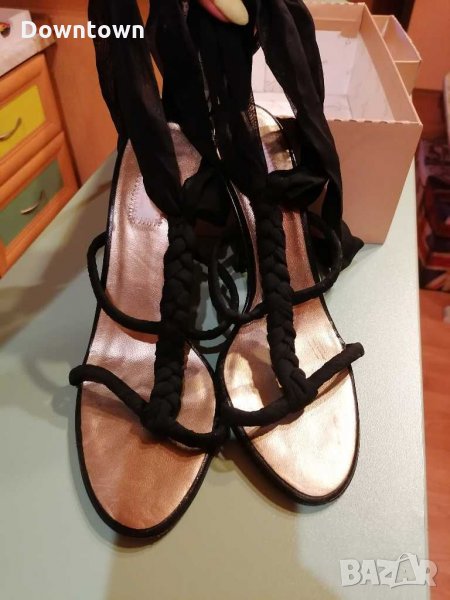 LJO by Jennifer Lopez, черни сандали с връзки и елементи от естествена кожа , снимка 1
