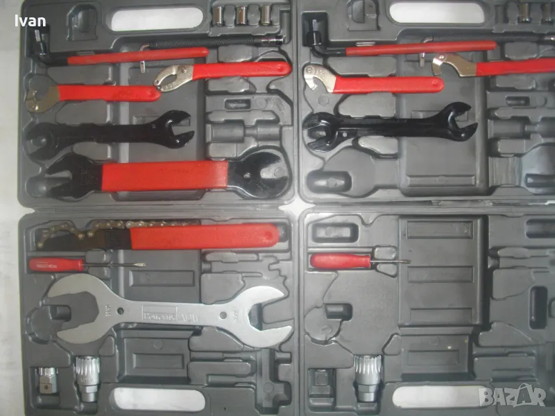 ИНСТРУМЕНТИ ЗА РЕМОНТ НА ВЕЛОСИПЕДИ Специализиран немски комплект Powrfix Непълен, снимка 1