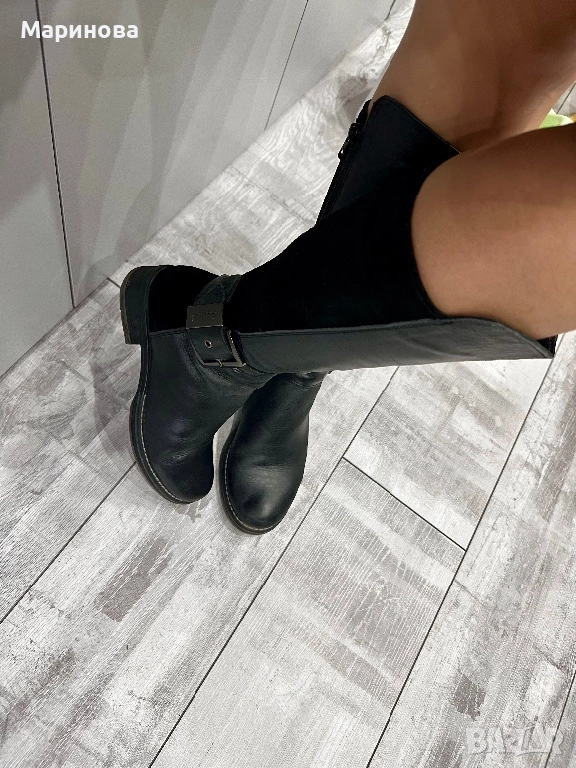 Черни ботуши от естествена кожа, снимка 1