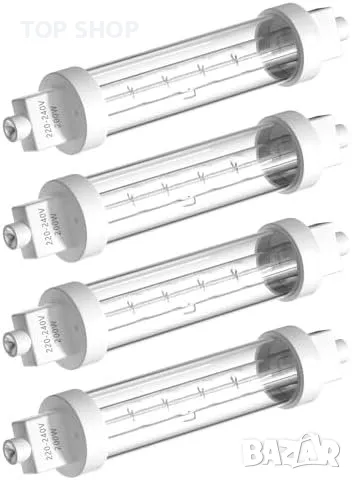 Нов комплект 4 броя Облицована лампа за загряване на храна, 240v R7S крушка