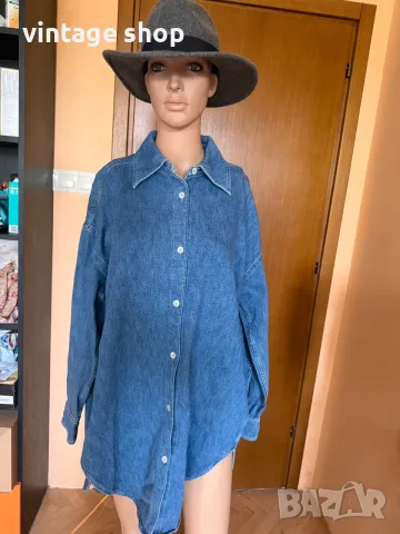 Дънкова зимна риза Arket, oversize модел, снимка 3 - Ризи - 56449088