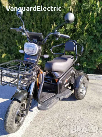 Двуместна електрическа триколка Vanguard Pudding 1800W-48V-20Ah - BLACK, снимка 2 - Инвалидни колички - 43641379