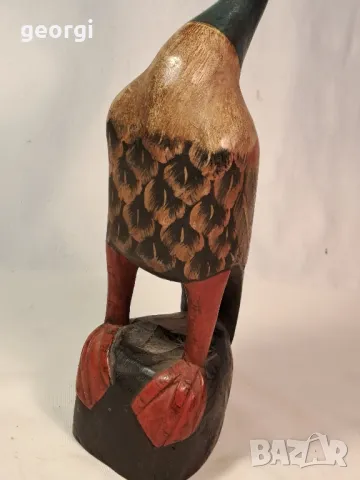 дървена статуетка патица дърворезба   7/2, снимка 3 - Статуетки - 49775368