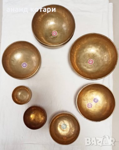 Комплект 7 ръчно изработени тибетски пеещи купи