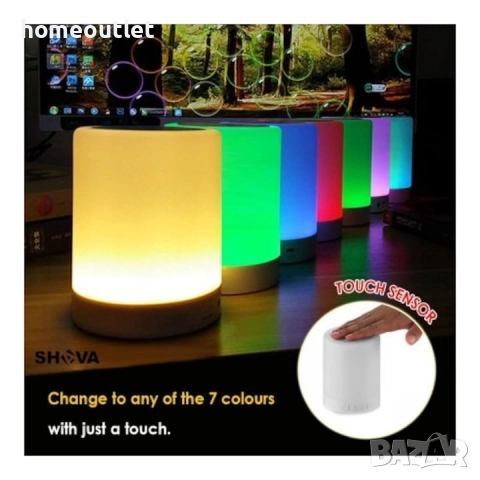 Многофункционална лампа с RGB светлини и вградена bluetooth колонка  TOUCH SOUND LAMP LV2016 PLUS, снимка 2 - Настолни лампи - 51680238
