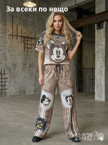 Mickey Mouse Дамски Спортен Комплект Тениска И Долнище🔝Дамски Спортен Екип Мики Маус Код A1353, снимка 2 - Спортни екипи - 53932012