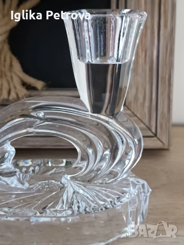 Кристален свещник -Бохемия , снимка 7 - Антикварни и старинни предмети - 52713823