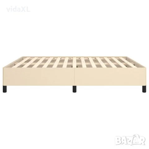 vidaXL Рамка за легло без матрак, кремава, 180x200 см, плат, снимка 6 - Спални и легла - 56147190
