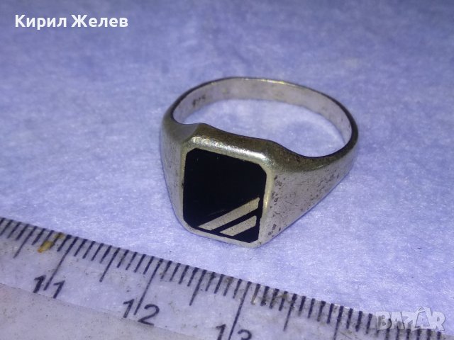 СРЕБЪРЕН РЕТРО ПРЪСТЕН СРЕБРО 925 АНГЛИЯ с ШЛИФОВАН ЧЕРЕН ОНИКС ЮВЕЛИРНА АРТ ДЕКО ИЗРАБОТКА 40629, снимка 3 - Пръстени - 42646468