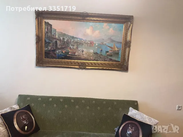 Голяма 145см/85см маслена картина Неапол и Везувий, снимка 4 - Картини - 49903412