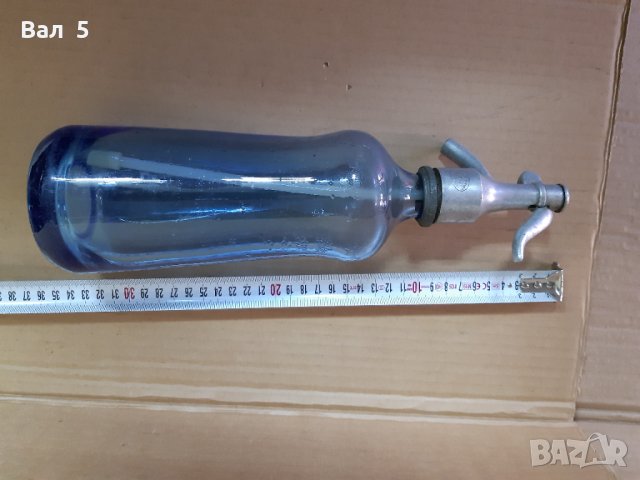 Стар стъклен сифон за газирана вода , сода - Русе . Бутилка, снимка 2 - Антикварни и старинни предмети - 31012569