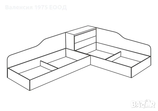 Ъглови легла с механизми и ракла Сити 2043 сонома или комбинация бяло/ арвен, снимка 5 - Спални и легла - 47403155
